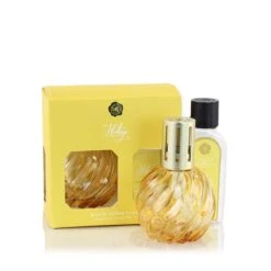 Gold Spiral Glass Fragrance Lamp Gift Set